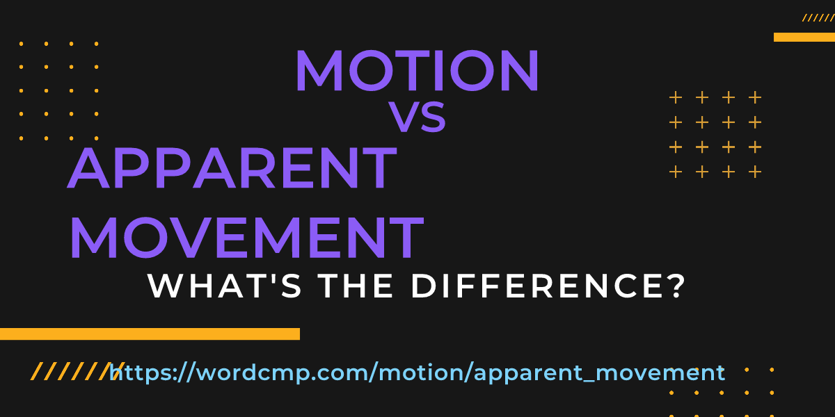 Difference between motion and apparent movement