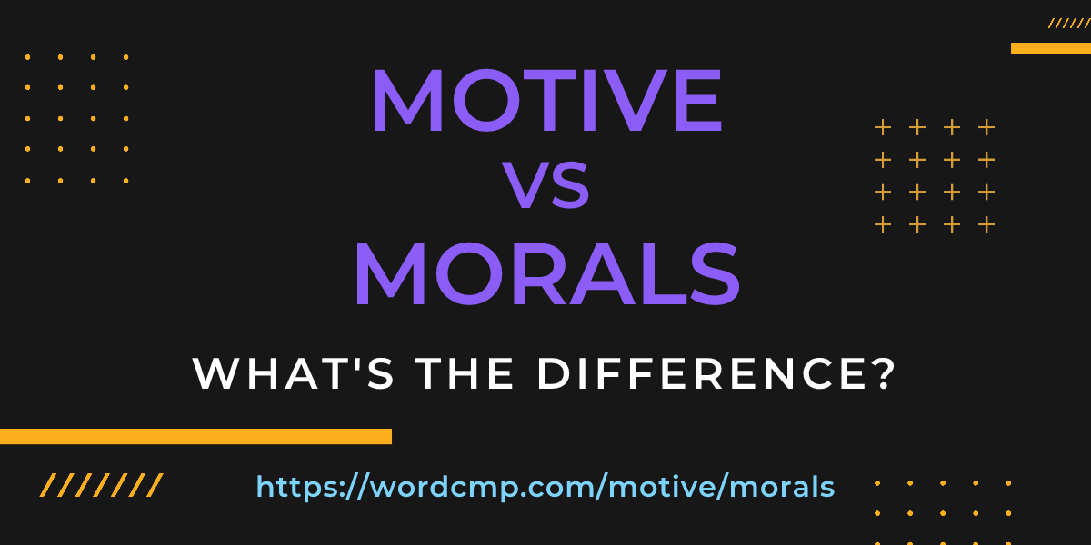 Difference between motive and morals