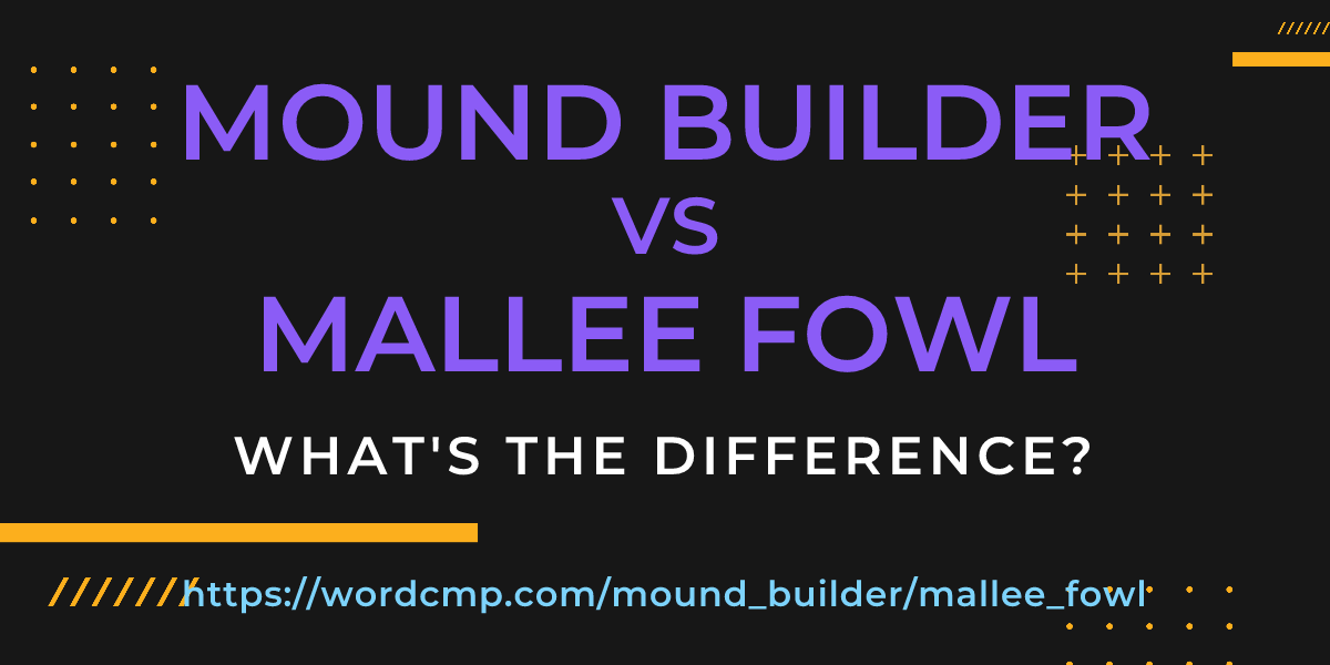 Difference between mound builder and mallee fowl