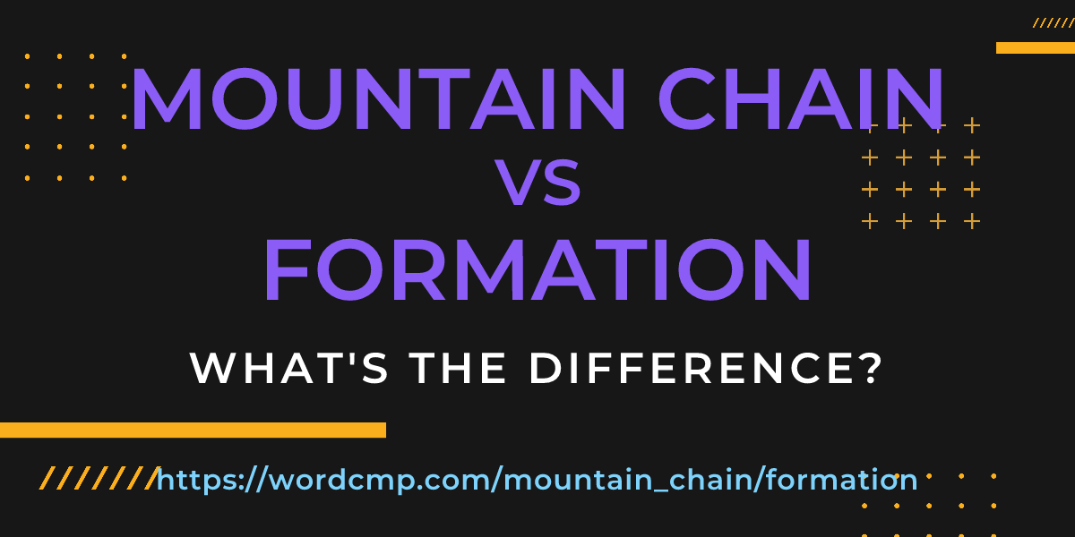 Difference between mountain chain and formation