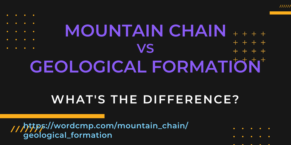 Difference between mountain chain and geological formation