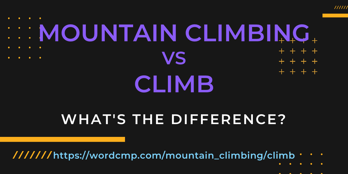 Difference between mountain climbing and climb