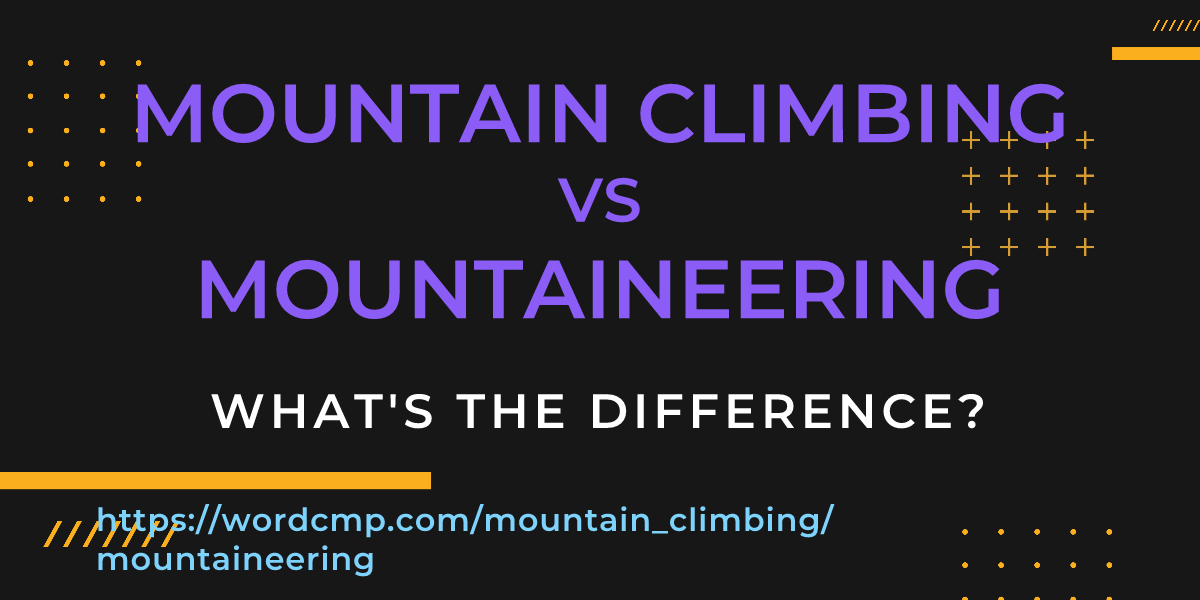 Difference between mountain climbing and mountaineering
