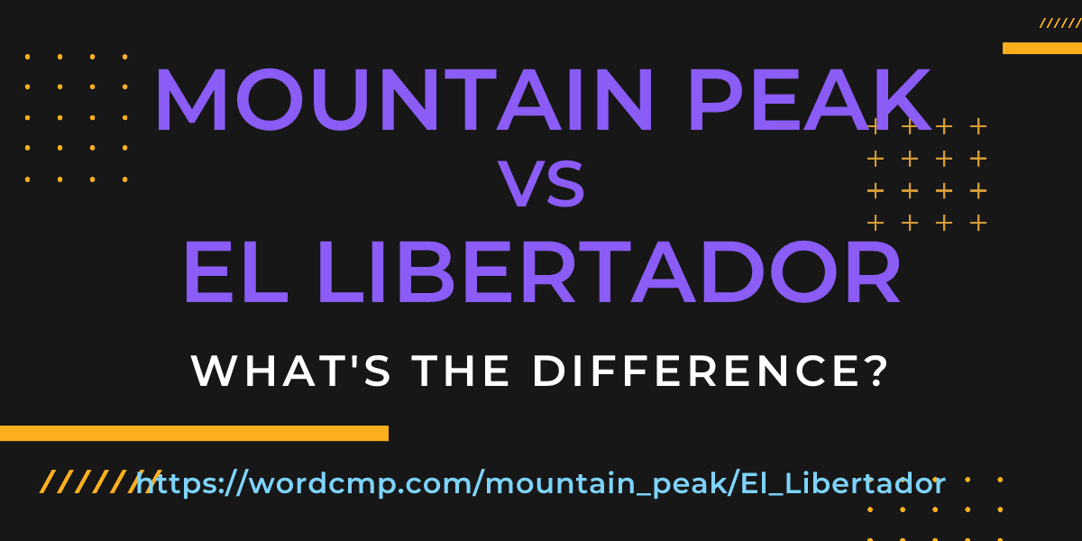 Difference between mountain peak and El Libertador