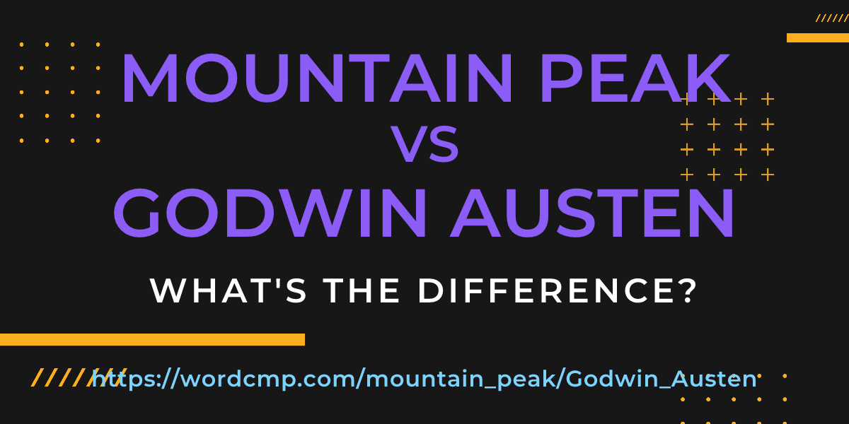 Difference between mountain peak and Godwin Austen