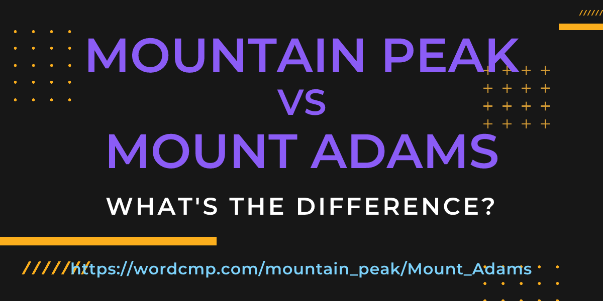 Difference between mountain peak and Mount Adams