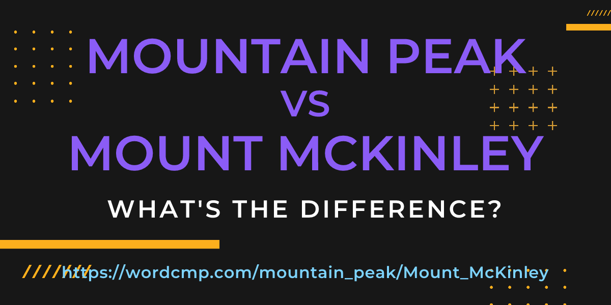 Difference between mountain peak and Mount McKinley