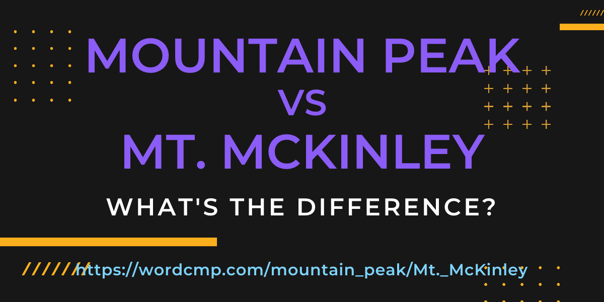 Difference between mountain peak and Mt. McKinley