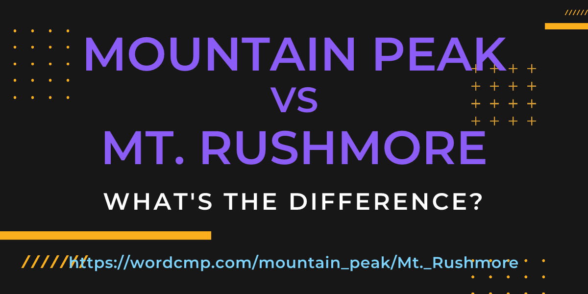 Difference between mountain peak and Mt. Rushmore