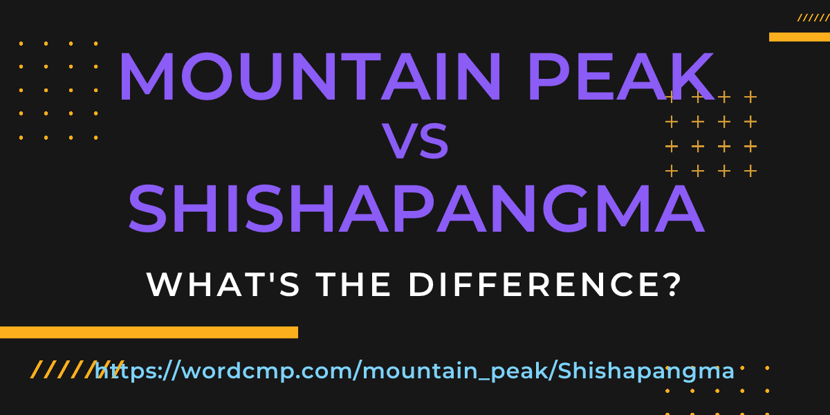 Difference between mountain peak and Shishapangma