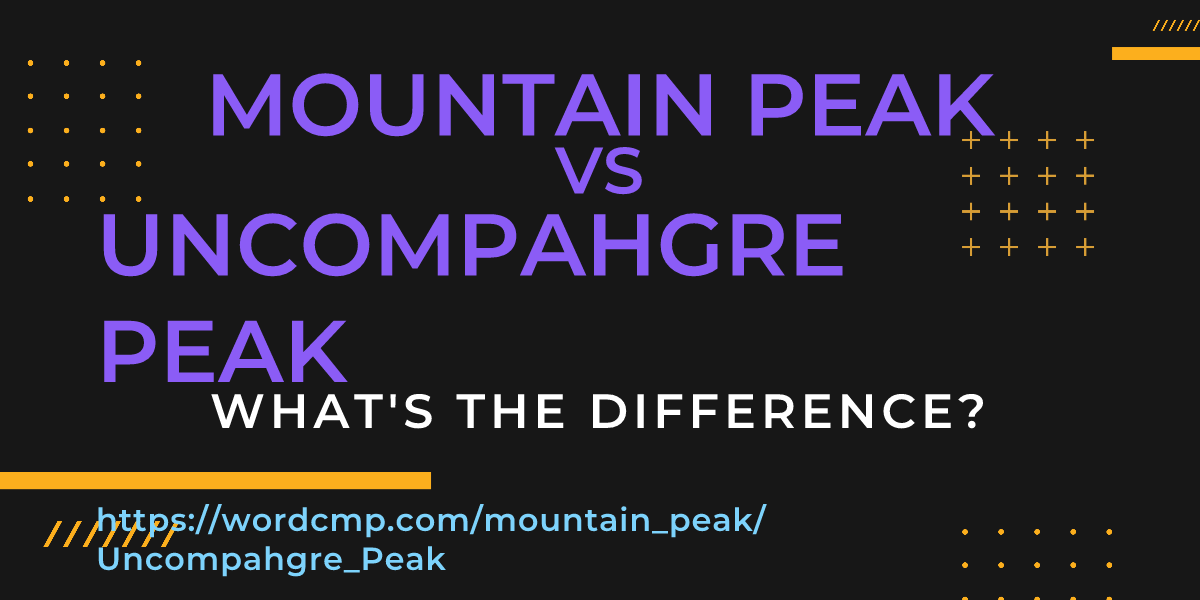 Difference between mountain peak and Uncompahgre Peak