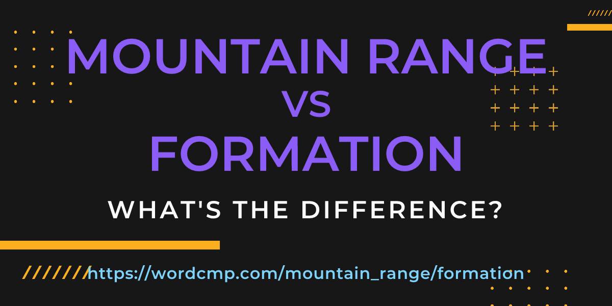 Difference between mountain range and formation