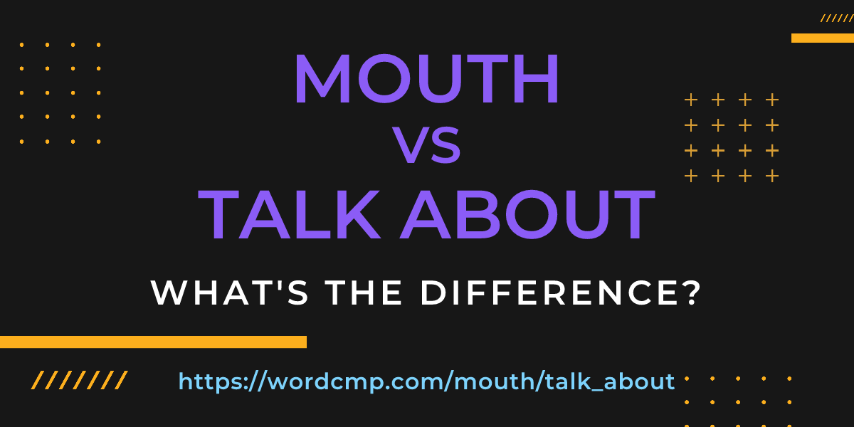 Difference between mouth and talk about