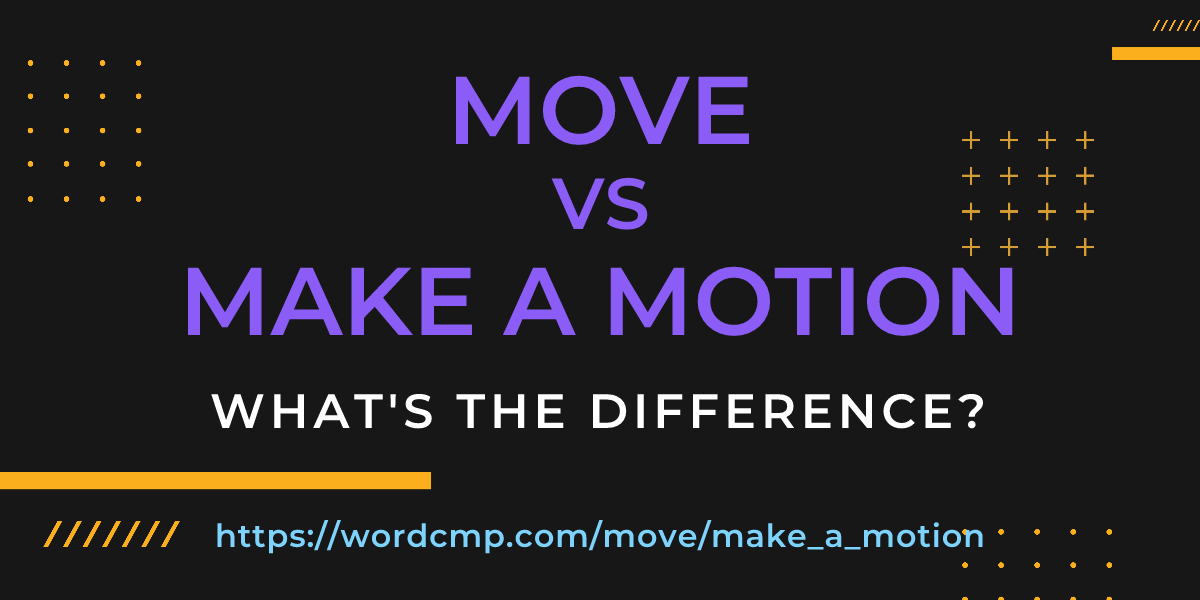 Difference between move and make a motion