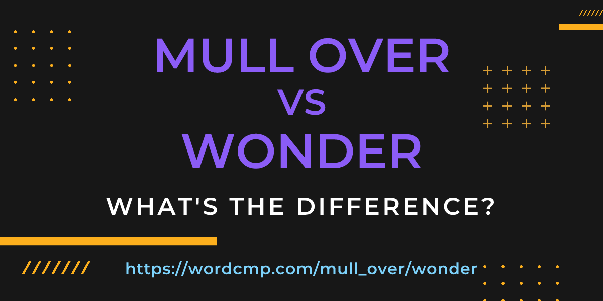 Difference between mull over and wonder