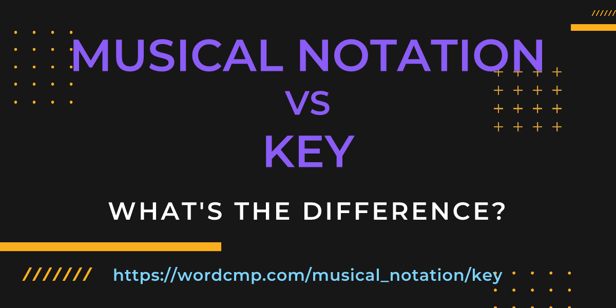 Difference between musical notation and key