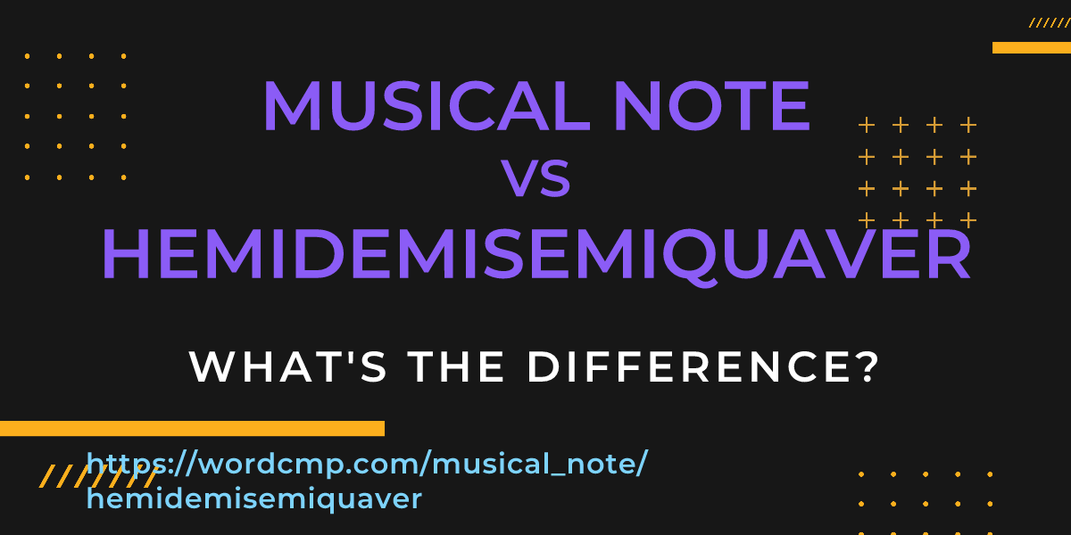 Difference between musical note and hemidemisemiquaver