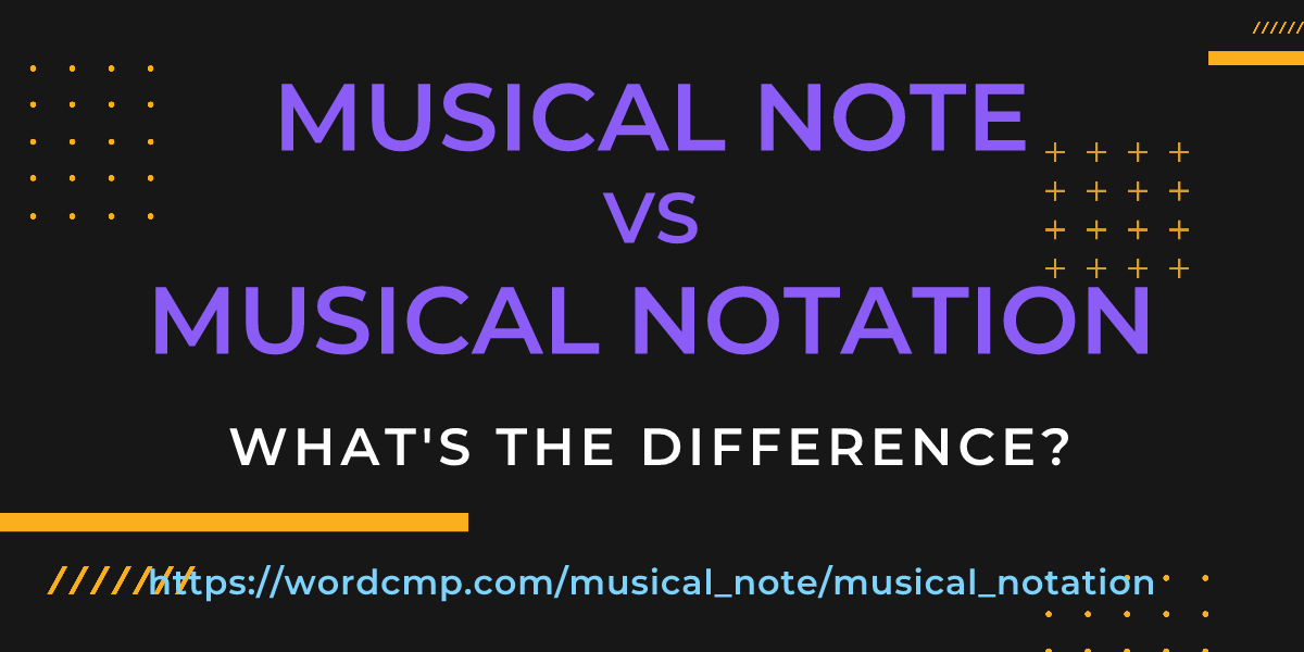 Difference between musical note and musical notation