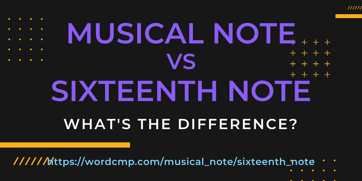 Difference between musical note and sixteenth note