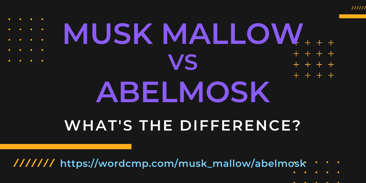 Difference between musk mallow and abelmosk