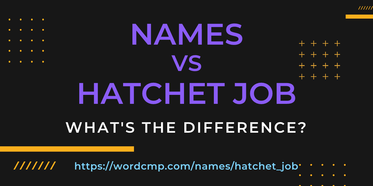 Difference between names and hatchet job