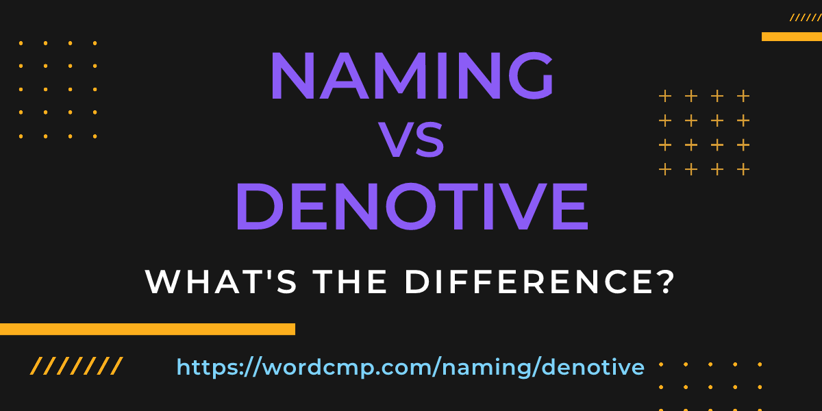 Difference between naming and denotive