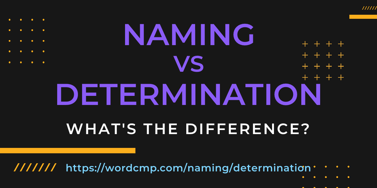Difference between naming and determination