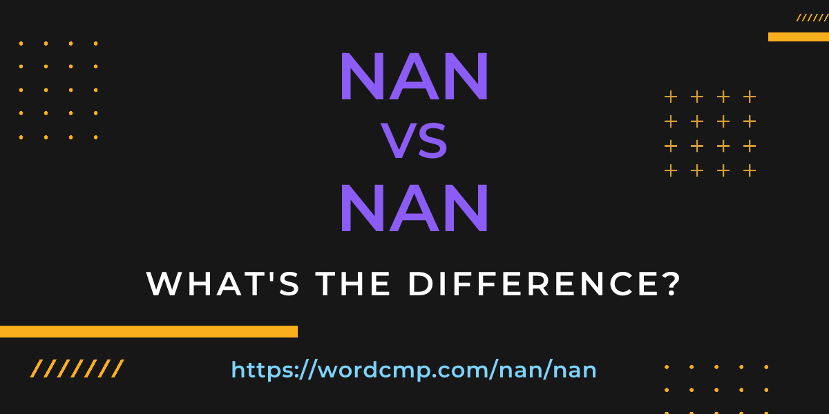 Difference between nan and nan
