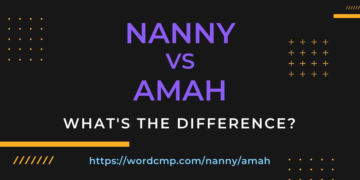 Difference between nanny and amah