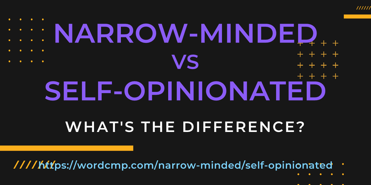 Difference between narrow-minded and self-opinionated