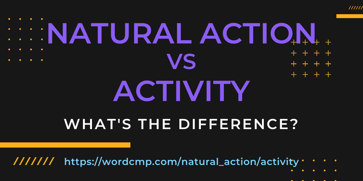 Difference between natural action and activity