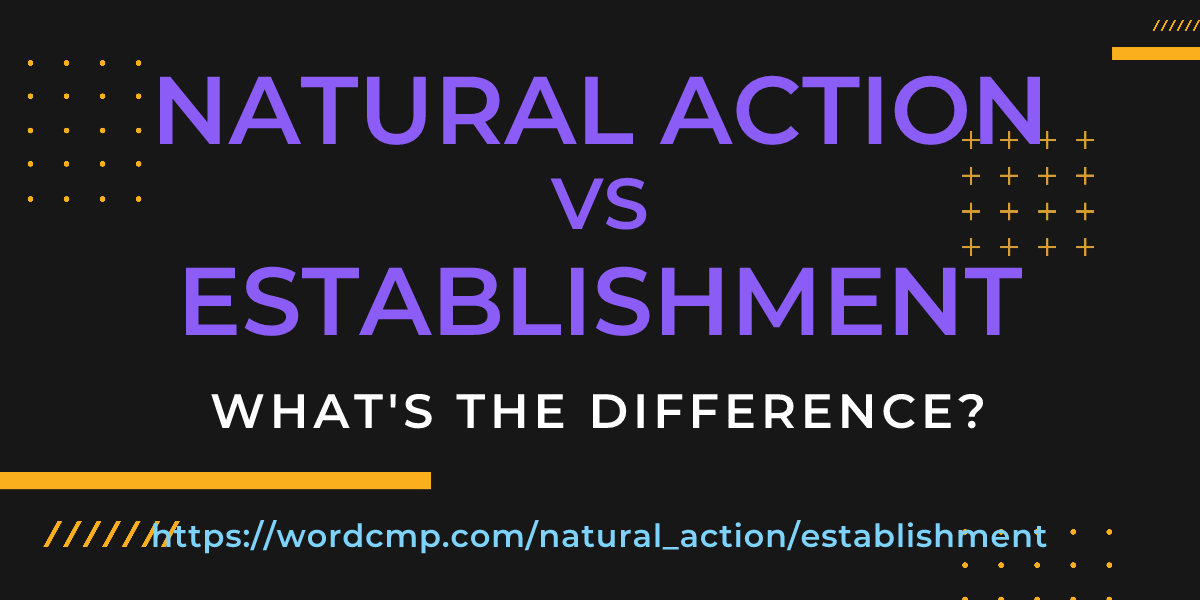 Difference between natural action and establishment