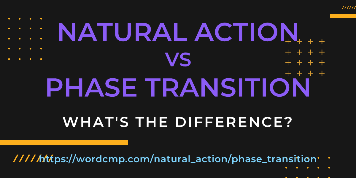 Difference between natural action and phase transition