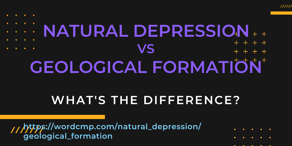 Difference between natural depression and geological formation