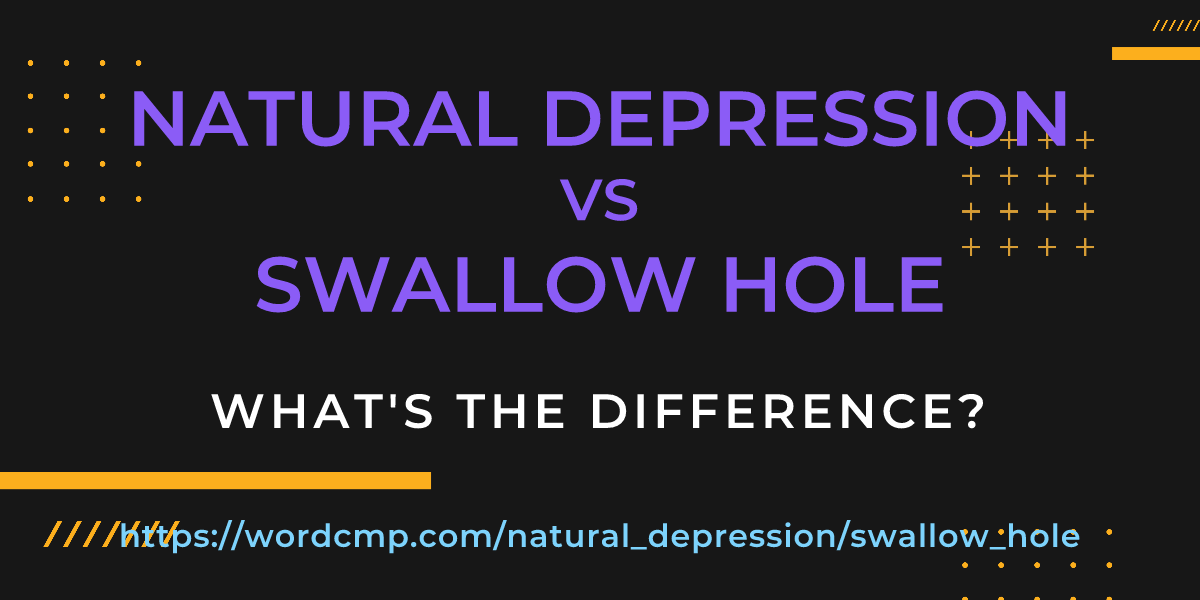 Difference between natural depression and swallow hole