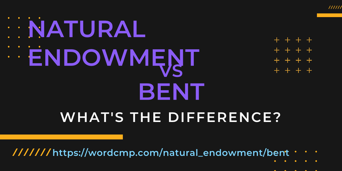 Difference between natural endowment and bent