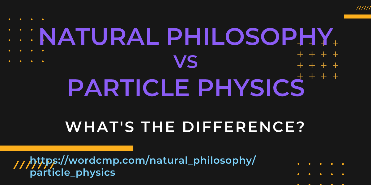 Difference between natural philosophy and particle physics