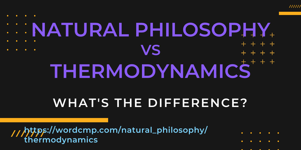 Difference between natural philosophy and thermodynamics