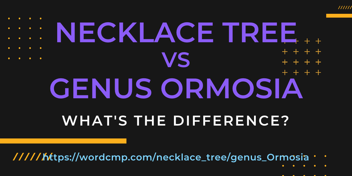 Difference between necklace tree and genus Ormosia