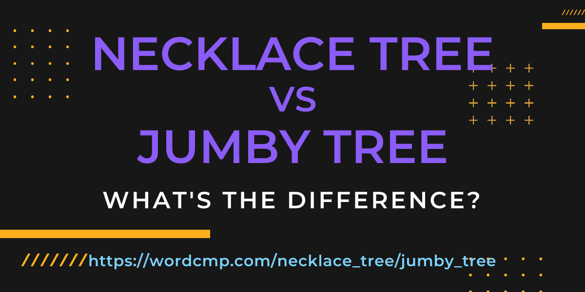Difference between necklace tree and jumby tree