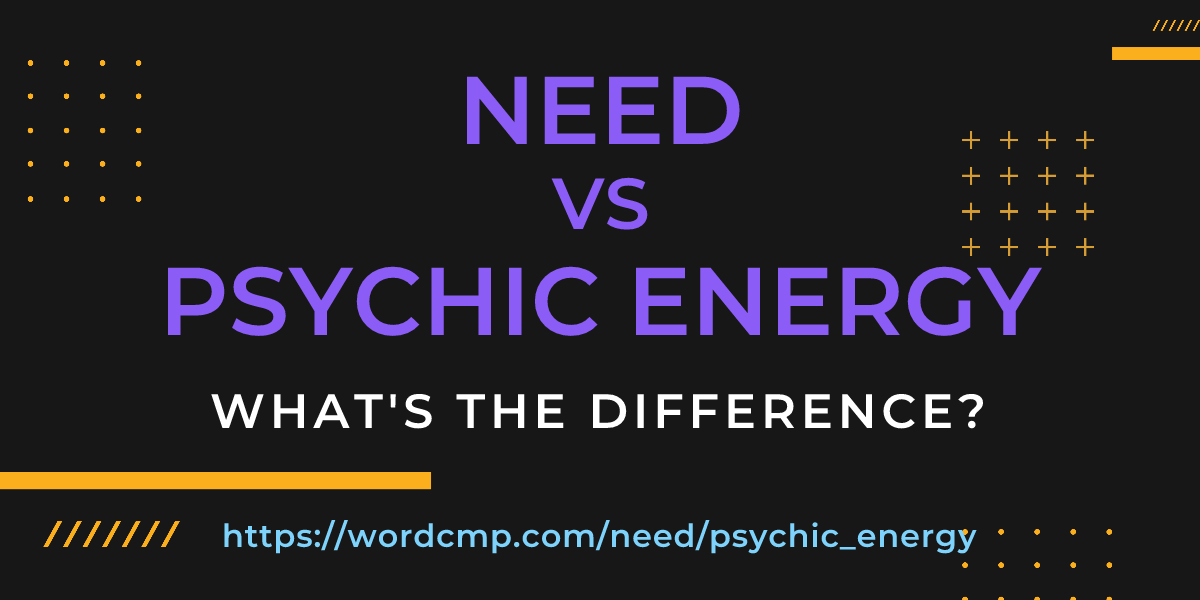 Difference between need and psychic energy