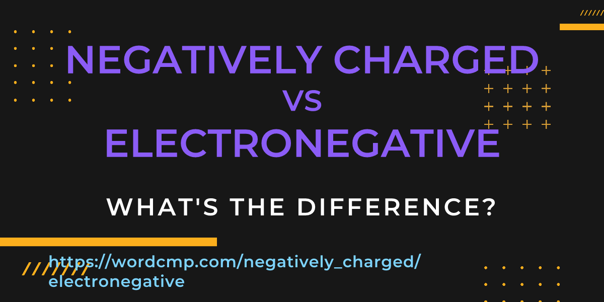 Difference between negatively charged and electronegative