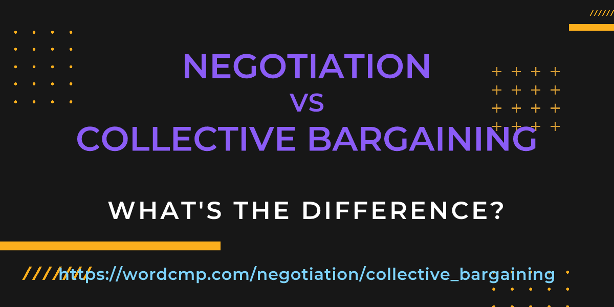 Difference between negotiation and collective bargaining