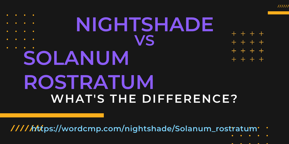 Difference between nightshade and Solanum rostratum