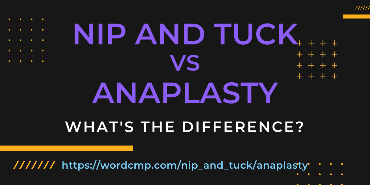 Difference between nip and tuck and anaplasty