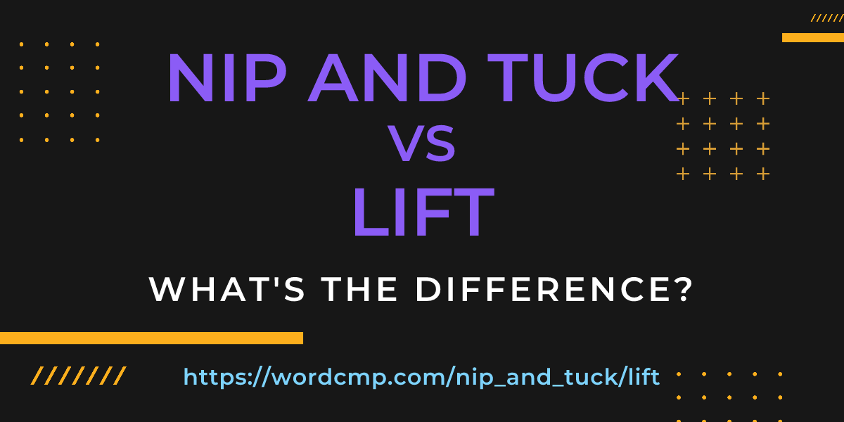 Difference between nip and tuck and lift