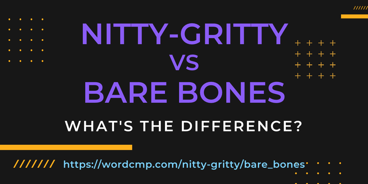 Difference between nitty-gritty and bare bones