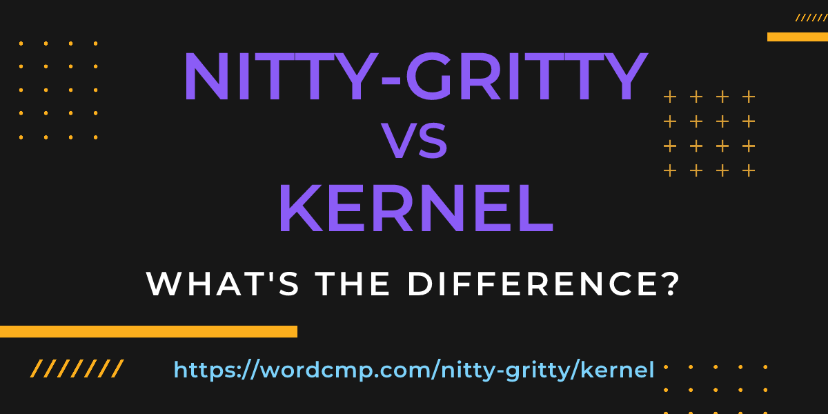 Difference between nitty-gritty and kernel