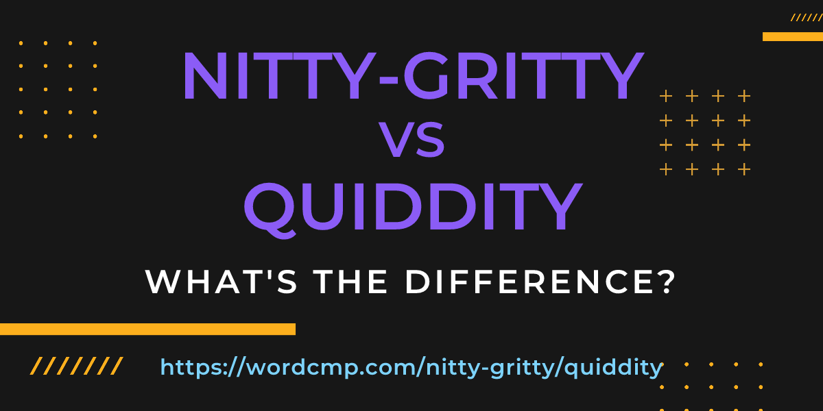 Difference between nitty-gritty and quiddity
