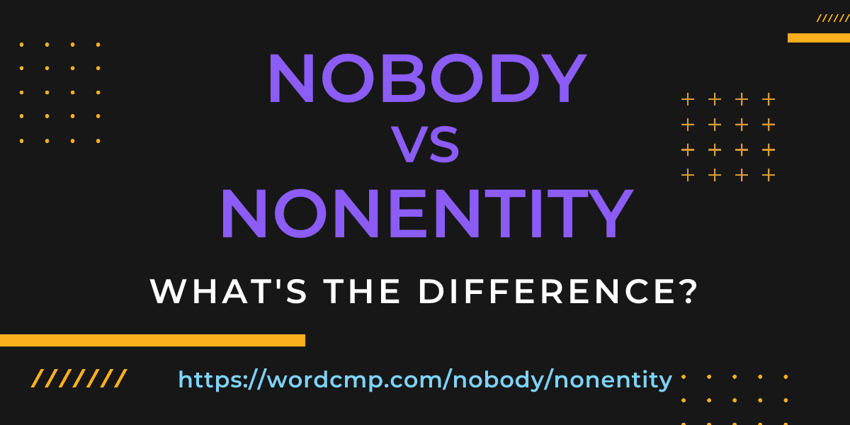 Difference between nobody and nonentity